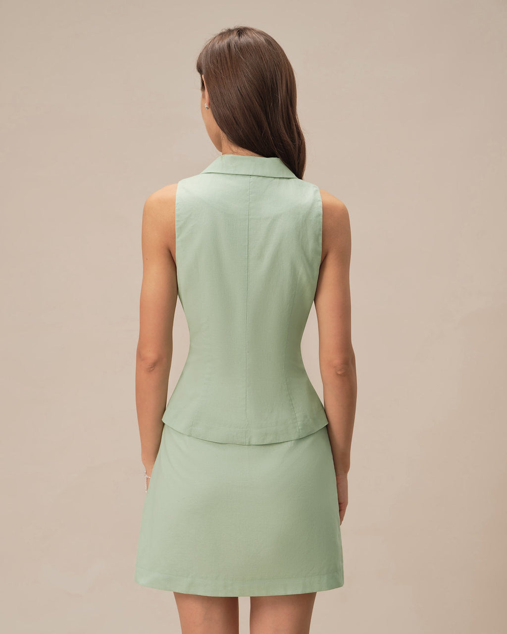 Minifalda verde de corte en A