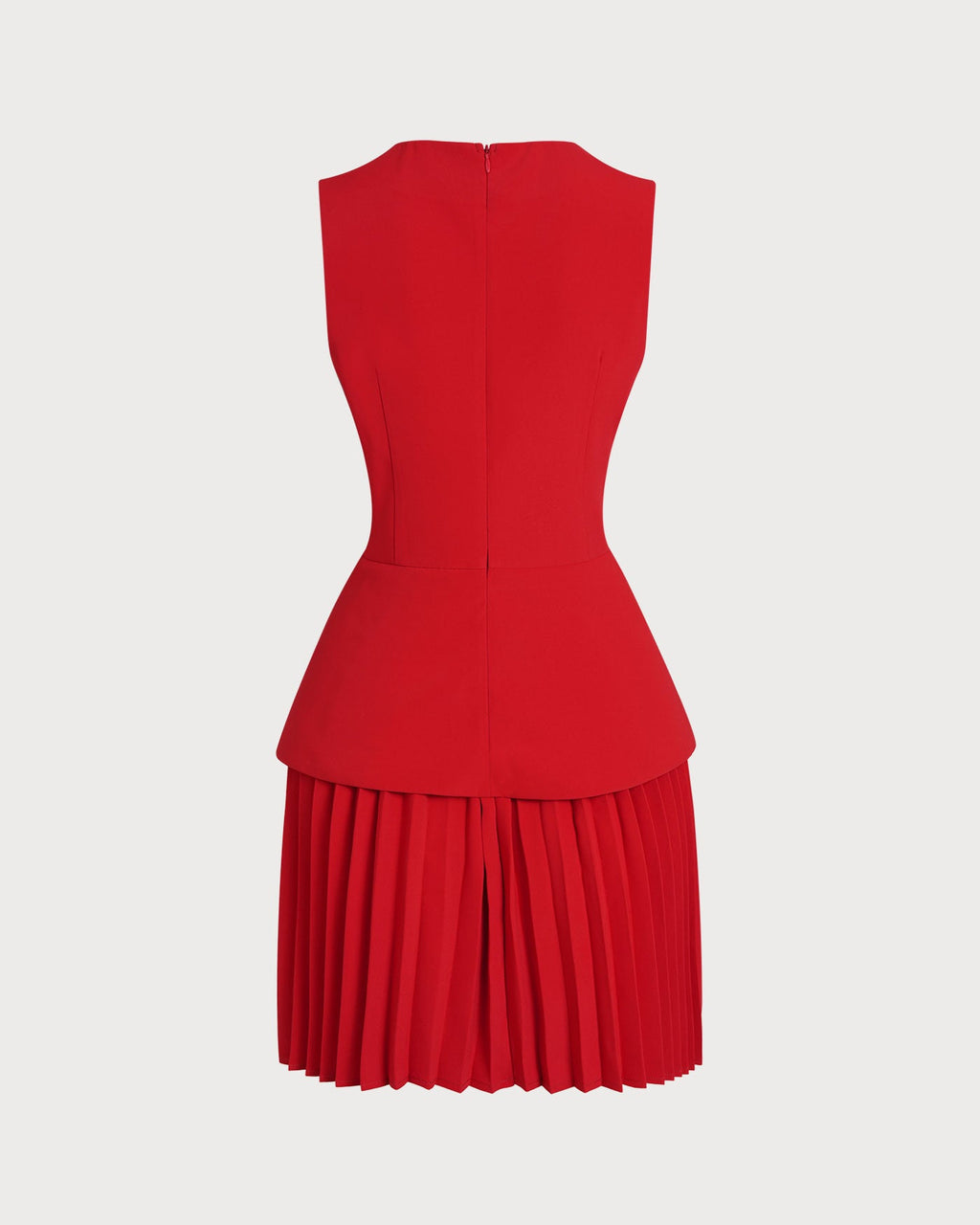Vestido corto rojo fruncido
