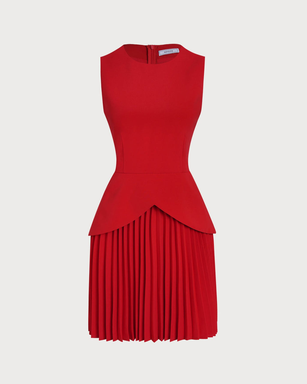 Vestido corto rojo fruncido